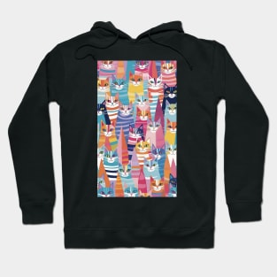 Colorburst Catscape: A Vibrant Kaleidoscope of Feline Patterns Hoodie